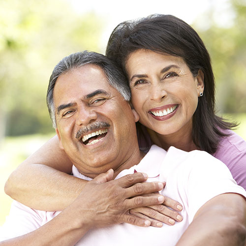 mature couple with white teeth