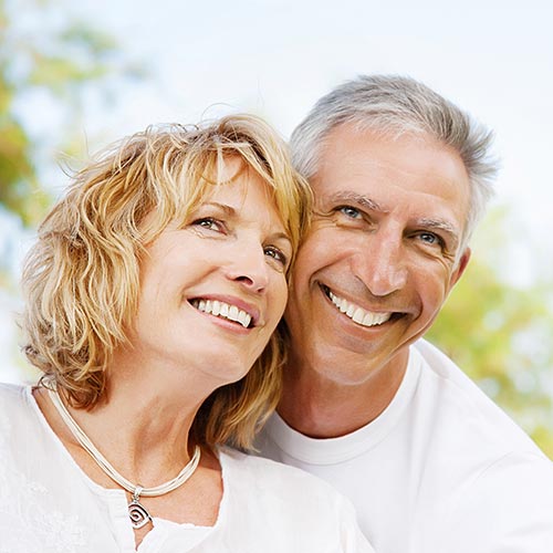 mature couple with white teeth
