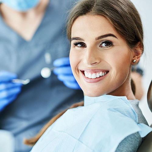 woman smiling at dentist